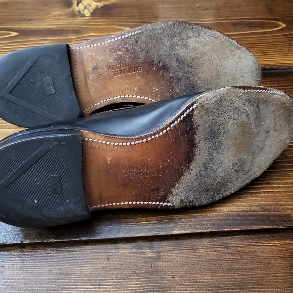 Allen Edmonds SZ 10D Black Leather Saratoga Dress Shoes Mens - Picture 3 of 7